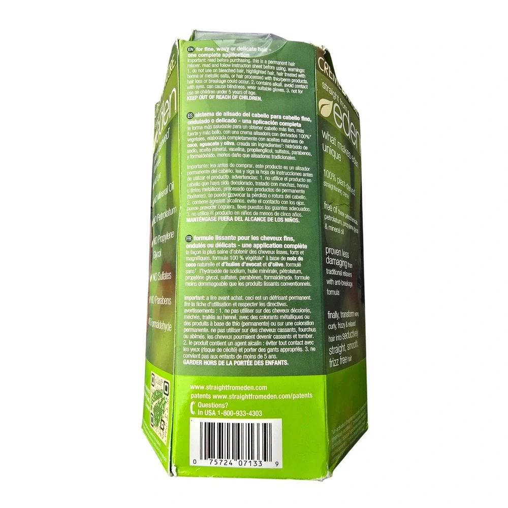 Creme of Nature Straight from Eden Relaxer System Plant Derived Hair Type A 2pk